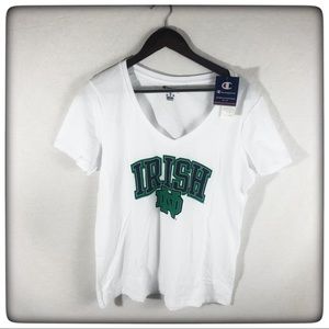 Champion Women’s XL V-Neck Notre Dame Irish White